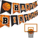 Levfla Basketbol Mutlu Yıllar Afişi Slam Sunk Parti Dekorasyon Malzemeleri Çocuklar Gençler Erkekler B-day Fotoğraf Aksesuarı Flama Fikirleri Kendin Yap Gerekli Değildir