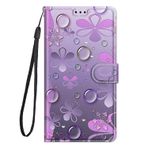 LeviDo Motorola Edge 40 ile uyumlu kılıf silikon komik desen motif deri kart bölmesi katlanabilir manyetik kılıf çanta cüzdan cüzdan cep telefonu kılıfı Bumper Cover, çiçek