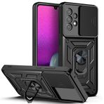 LeviDo Samsung Galaxy A33 5G ile uyumlu kılıf, silikon, kaydıraklı kamera koruması, kapak, halka stantlı kılıf, cep telefonu tutucu, otomobil mıknatıslı cep telefonu kılıfı, darbeye dayanıklı kapak,