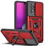 LeviDo Samsung Galaxy A33 5G ile uyumlu kılıf, silikon, kaydıraklı kamera koruyucusu, kapak, halka stantlı kılıf, cep telefonu tutucu, otomobil mıknatıslı cep telefonu kılıfı, darbeye dayanıklı kapak,