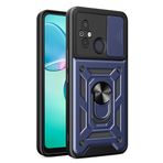 LeviDo Xiaomi Redmi 12C ile uyumlu kılıf, silikon kaydıraklı kamera korumalı kılıf, halka stantlı kılıf, cep telefonu tutucu, otomobil mıknatıslı cep telefonu kılıfı, darbeye dayanıklı kapak, mavi