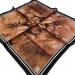 Levidor 21354 Kahve Batik Desenli Tivil İpek Eşarp