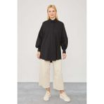 Levidor Arina Oversize Balon Kol Poplin Gömlek - Siyah