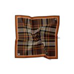 levidor Büyük Ekose Twill İpek Eşarp, 90x90, V25610, Turuncu, Kadın