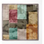 Levidor Geometrik Desen Twill Ipek EŞARP-0941 Gold-Yeşil - Yeşil - Gold - Renk