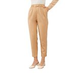 levidor Keten Kumaş Havuç Pantolon, 38, 410080, Camel, Kadın
