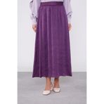 levidor Kraş Desen Saten Etek, 38, V3019, Mürdüm, Kadın