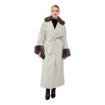 levidor Kürk Detaylı Kaban, 1, TYCF393E49BE31185717FC600, Gri, Kadın