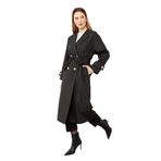 levidor Midi Boy Kuşaklı Trençkot, 2, TYC46587BCA0EBD1FC1658E00, Siyah, Kadın