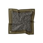 levidor Mini Leopar Twill İpek Eşarp, 90x90, Mini Leopar, Haki, Kadın
