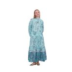 levidor Mint Yeşili Düğme Detaylı Desenli Elbise, 40, V24143, Mint Yeşili, Kadın