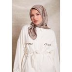 levidor Noktalı Daireler Bask. Twill İpek Eşarp, 90 x 90, V33090, Vizon, Kadın