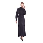 levidor Omuz Nakış Detaylı Cupra Elbise, 44, V7397, Siyah, Kadın