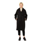 levidor Oversize Kaşe Kaban, 2, 570002, Siyah, Kadın