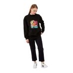 levidor Pul İşlemeli Baskılı Sweatshirt, Standart, 270107, Siyah, kadın