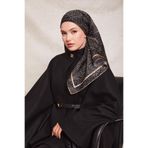 levidor Siyah-Camel Noktalı Daireler Bask. Twill İpek Eşarp, 90 x 90, LVD.IPE.0933, Siyah-Camel, Kadın