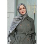 levidor Siyah-Gümüş Püsküllü Etnik Kaşmir İpek Şal, Tek Ebat, LVD.IPS.0002, Siyah-Gümüş, Kadın