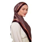 levidor Siyah-Oranj Halkalı Benek Desen Şal V31930, 75 x 190, Angel, Siyah-Oranj, Kadın