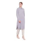 levidor Taş Çiçek Desen Baskılı Tunik, 38, V9576, Gri, Kadın