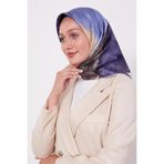 levidor Twill İpek Eşarp, 90 x 90, V3599, Lacivert, Kadın