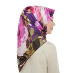 levidor Twill Saf İpek Eşarp, Tek Ebat, V18935, Mor, Kadın