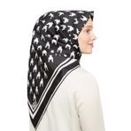 levidor Twill Saf İpek eşarp, Tek Ebat, V29209, Siyah, Kadın