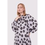 levidor Yuvarlak Desenli Tunik, 40, V9668, Gri, Kadın