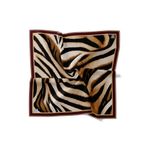levidor Zebra Twill İpek Eşarp, 90x90, Zebra Twill, Kahve, Kadın