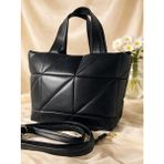 Levine Kapitone Tote Bag Günlük El & Omuz Çantası - Siyah