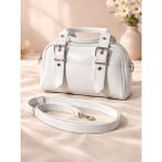 Levine Mini Boston Bag El & Omuz Çantası - Beyaz