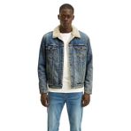 Levi's Erkek Type 3 Sherpa Trucker Mustard 2.0 Sh Ceket, Mavi (Mavi 44), L (Üretici Ölçüsü: L)