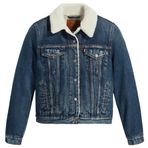 Levi's Original Trucker Ceket, Kadın Mont Dark Indigo - Flat Finish (0063), XS