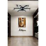 Levora Modern Tasarım - Salon - Mutfak - Yatak Odası Siyah Renk Beyaz Işıklı LED Avize - Metal