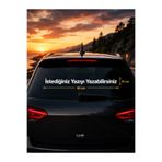 levvas Kişiye Özel Araç Arka Cam Yazısı Stickerı 60x10 cm Beyaz Oto Cam Yazısı motosiklet depo yazısı
