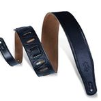 Levy's Leathers 6,35 cm Ekstra Uzun ve Dolgulu Giysi Deri Gitar Askısı; Ayarlanabilir 94 cm - 160 cm | Siyah (M26GF-XL-BLK)