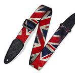 Levy's Leathers Süblimasyon Baskılı Eskitilmiş Bayrak Tasarımlı 5 cm Polyester Gitar Askısı (MDP-UK)