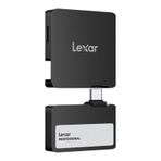 Lexar 1TB Professional Go Taşınabilir SSD, Hub ile, Apple 4K 60fps ProRes Destekler, 1050MB/s'ye kadar, USB 3.2 Gen 2, Sağlam, IP65, Ultracompact, iPhone 15/16 ile uyumlu, Harici SSD, Siyah