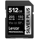 Lexar 512 GB Silver Plus SD UHS-I V30 U3 205 MB/s Hafıza Kartı