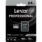 Lexar 64gb Professional 1066x Uhs-ı Microsdxc Memory Card + Sd Adaptör (silver Series)