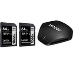 Lexar LMS1066064 USB 3.1 Kart Okuyucu + 2 x 64 GB 1066X SD Hafıza Kartı