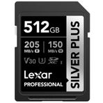 Lexar LSDSIPL512G-BNNNG 512GB SD Professional Silver Plus SDXC UHS-I 205MB/s Okuma 150MB/s Yazma C10 V30 U3 Kart Bellek