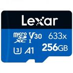 Lexar NLSDMI256BB633A 256 GB 633X Micro SDXC High Perofrmance C10 A1 V30 U3 Kart Bellek