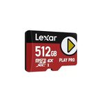 Lexar Play Pro Microsdxc Ekspres Kart 512 Gb, 900 Mb/S'ye Kadar Okuma, 600 Mb/S'ye Kadar Yazma, Oyun İçin Optimize Edilmiş, A2, 4K, El Konsolları İçin Yüksek Hızlı Bellek Kartı, Anahtar Oyun Cihazları