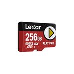 Lexar Play PRO MicroSDXC Express Kartı 256 GB, 900 MB/s'ye kadar okuma, 600 MB/s yazma, oyun optimizasyonlu, A2, 4K, el konsolları için yüksek hızlı hafıza kartı, anahtar, taşınabilir oyun cihazları