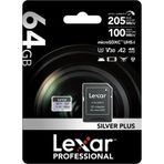 Lexar Professional 64 GB 205 MB/s Silver Plus Mikro SD Hafıza Kartı