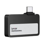 Lexar Professional Go taşınabilir SSD 2 TB, ultra kompakt, Apple ProRes destekler, 1050 MB/s'ye kadar okuma ve 1000 MB/sn yazma, USB 3.2 Gen 2, IP65 toz ve suya dayanıklı, iPhone 15/16 Pro için, siyah
