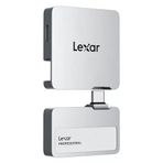 Lexar Professional Go Taşınabilir Ssd, Hub ile 1 Tb Ultra Kompakt 1050 Mb/s'ye Kadar Okuma ve 1000 Mb/s'ye Kadar Yazma USB 3.2 Gen 2, iPhone 15/16 Için Gümüş