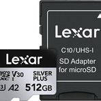 Lexar Silver Plus 512 GB 205mb 4K V30 Uhsi Micro SD Hafıza Kartı