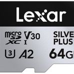 Lexar Silver Plus Micro SD Kart 64 GB, 205 MB/s'ye kadar Okuma Hızı, SD Adaptörlü Hafıza Kartı Micro SD, UHS-I, A2, U3, V30, Sınıf 10, 4K UHD microSDXC Hafıza Kartı