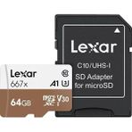 Lexar Uhs-1 C10 U3 V30 A1 4K (100MB/s) 64 GB 667x Micro SD Hafıza Kartı